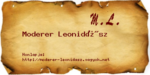 Moderer Leonidász névjegykártya